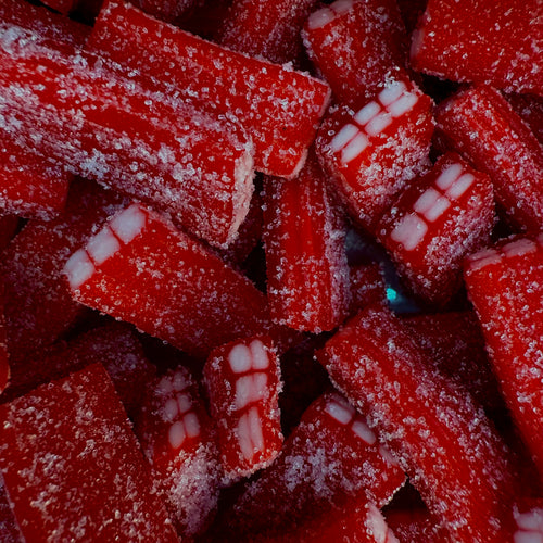 Żelki Cegiełki Truskawkowe Kwaśne